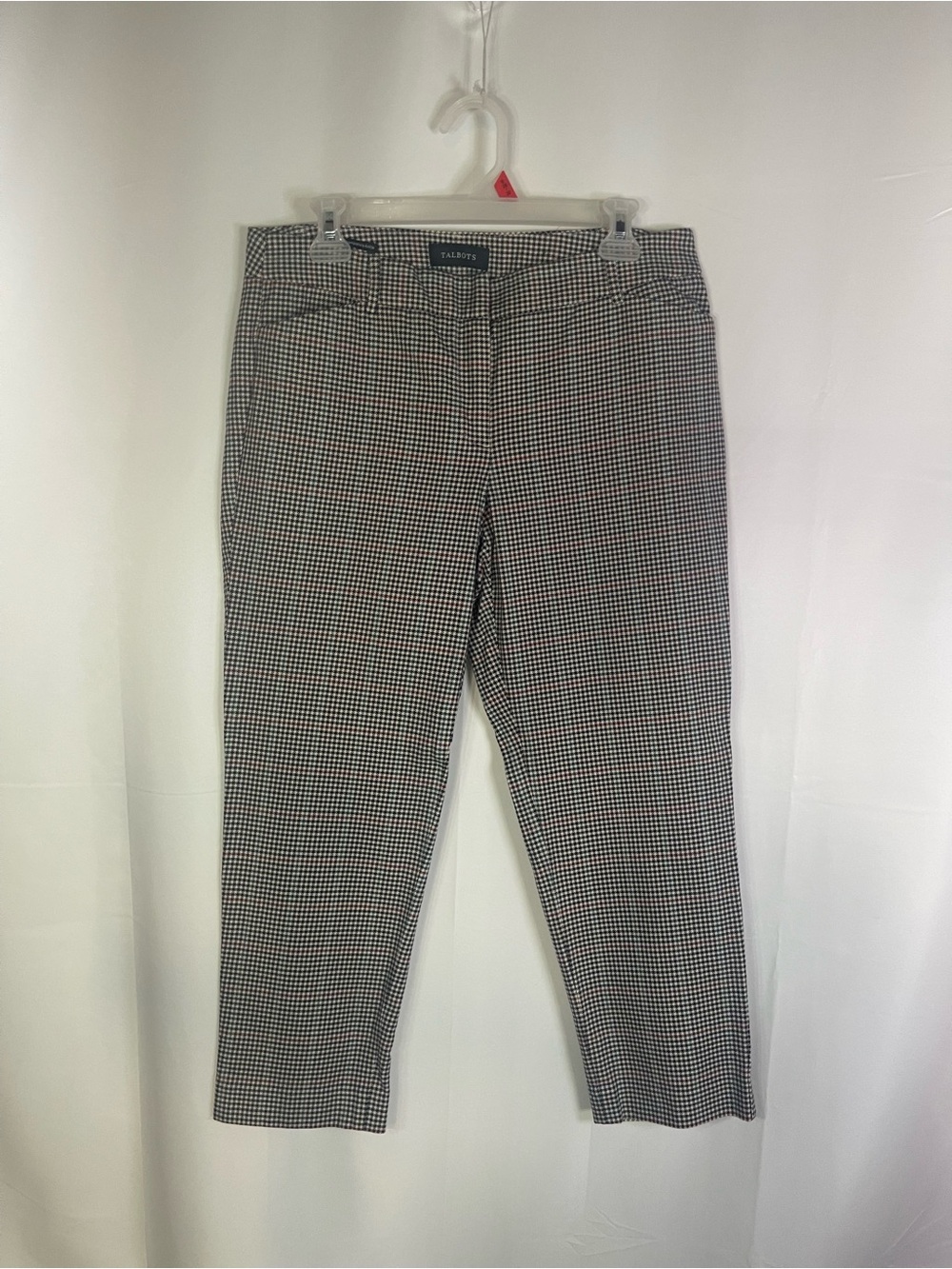 Talbots Black and White Cropped Houndstooth Ankle Pants - Picture 2 of 8